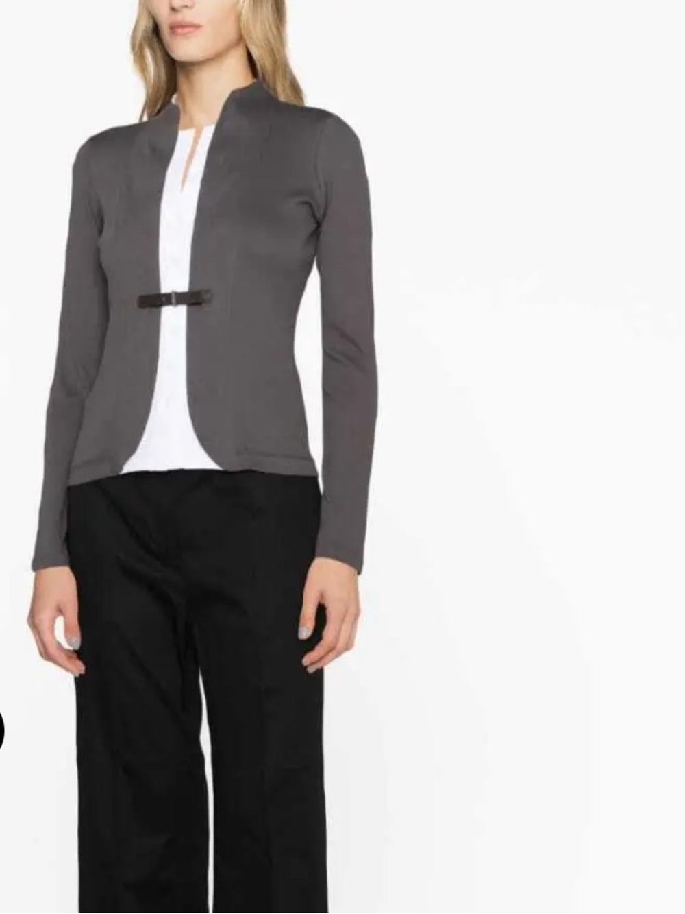 Fabiana Filippi ribbed cardigan with built in white inner shirt size M